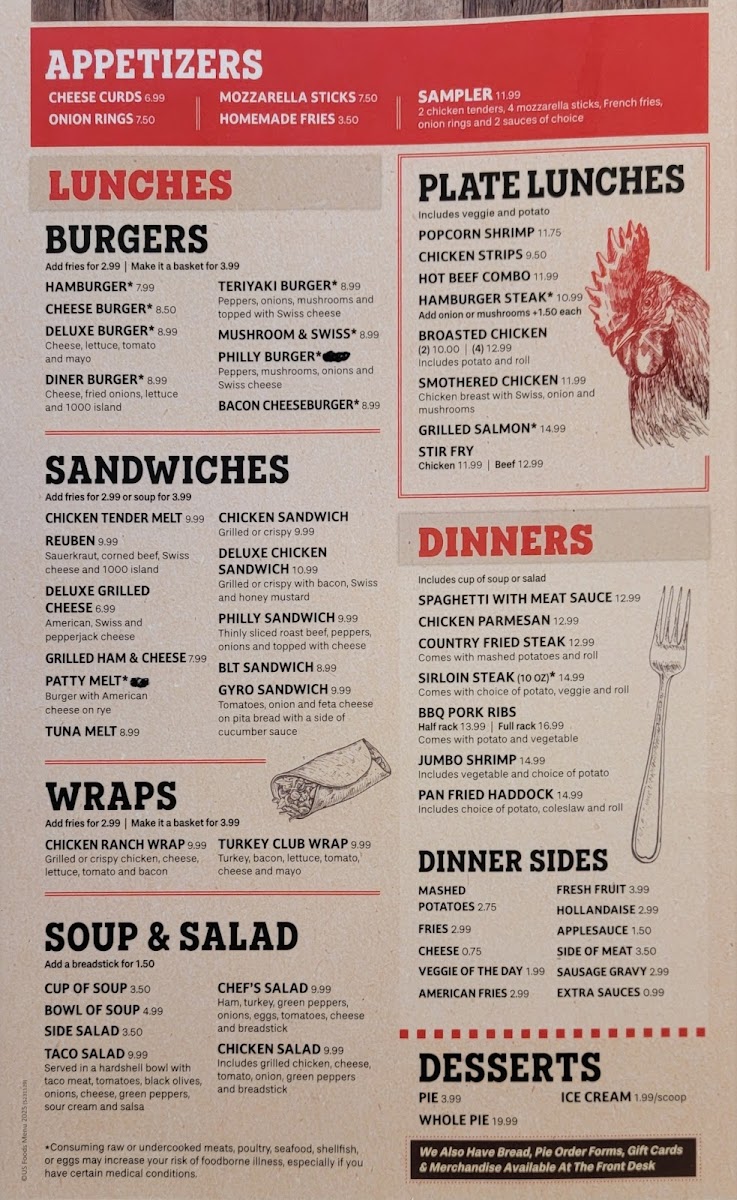 Red Rooster Cafe Menu - Image 1